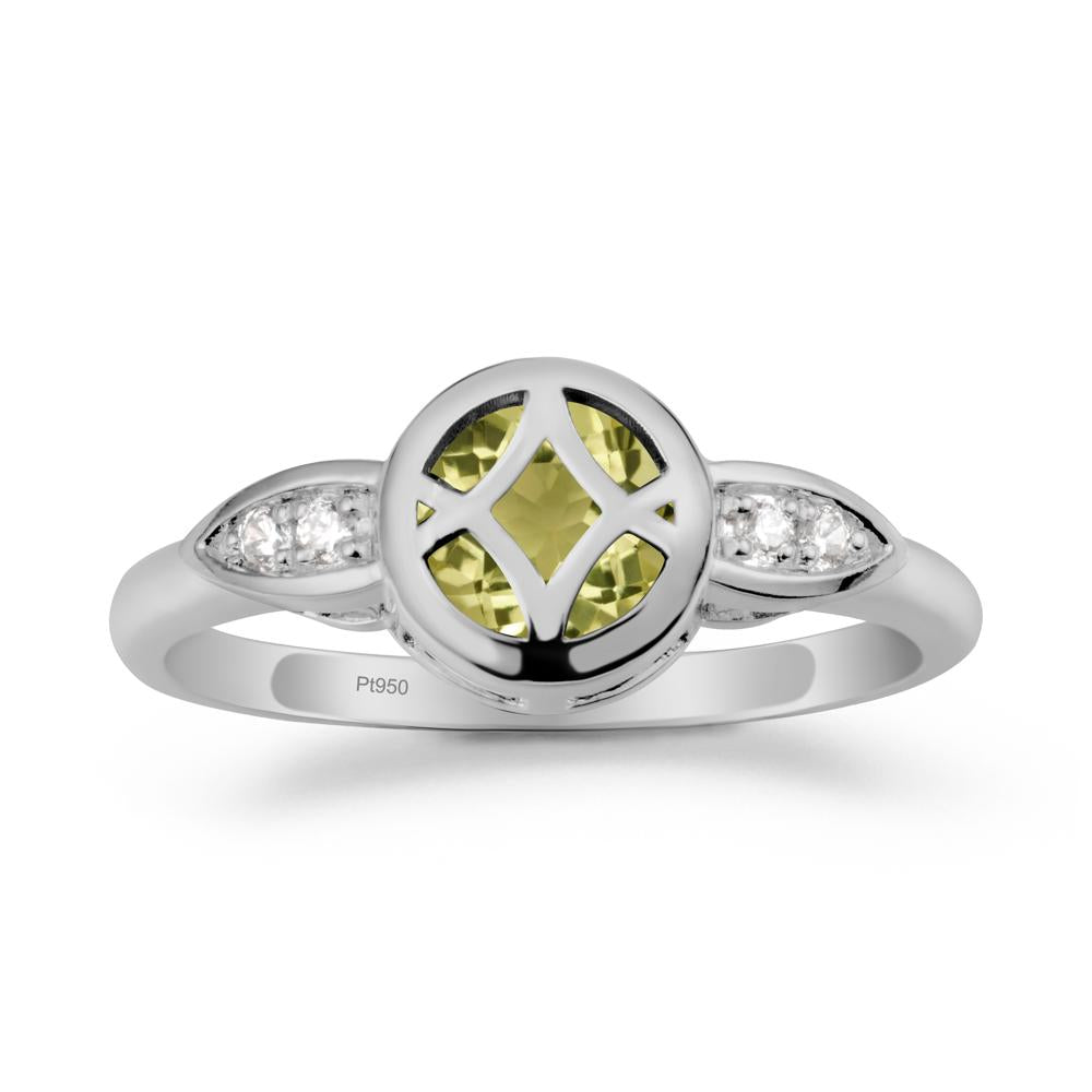 Celtic Knot Lemon Quartz Engagement Ring - LUO Jewelry #metal_platinum