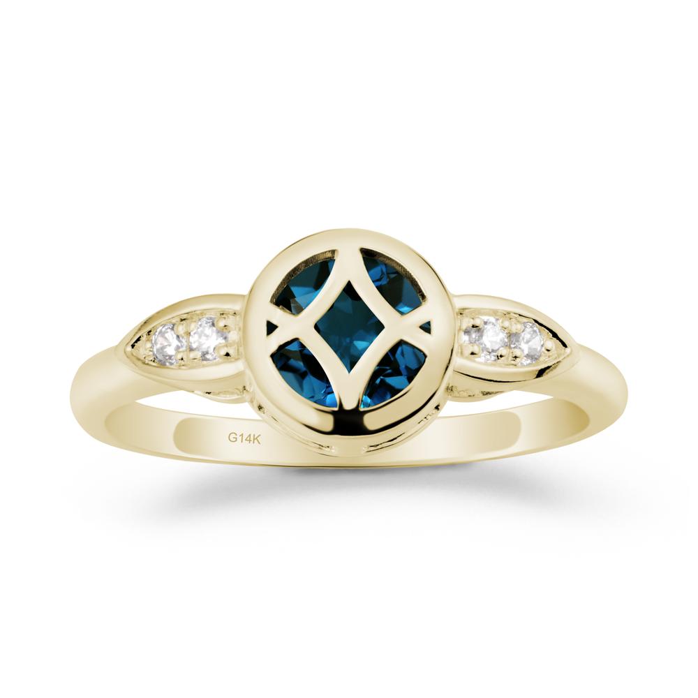 Celtic Knot London Blue Topaz Ring for Women - LUO Jewelry #metal_14k yellow gold