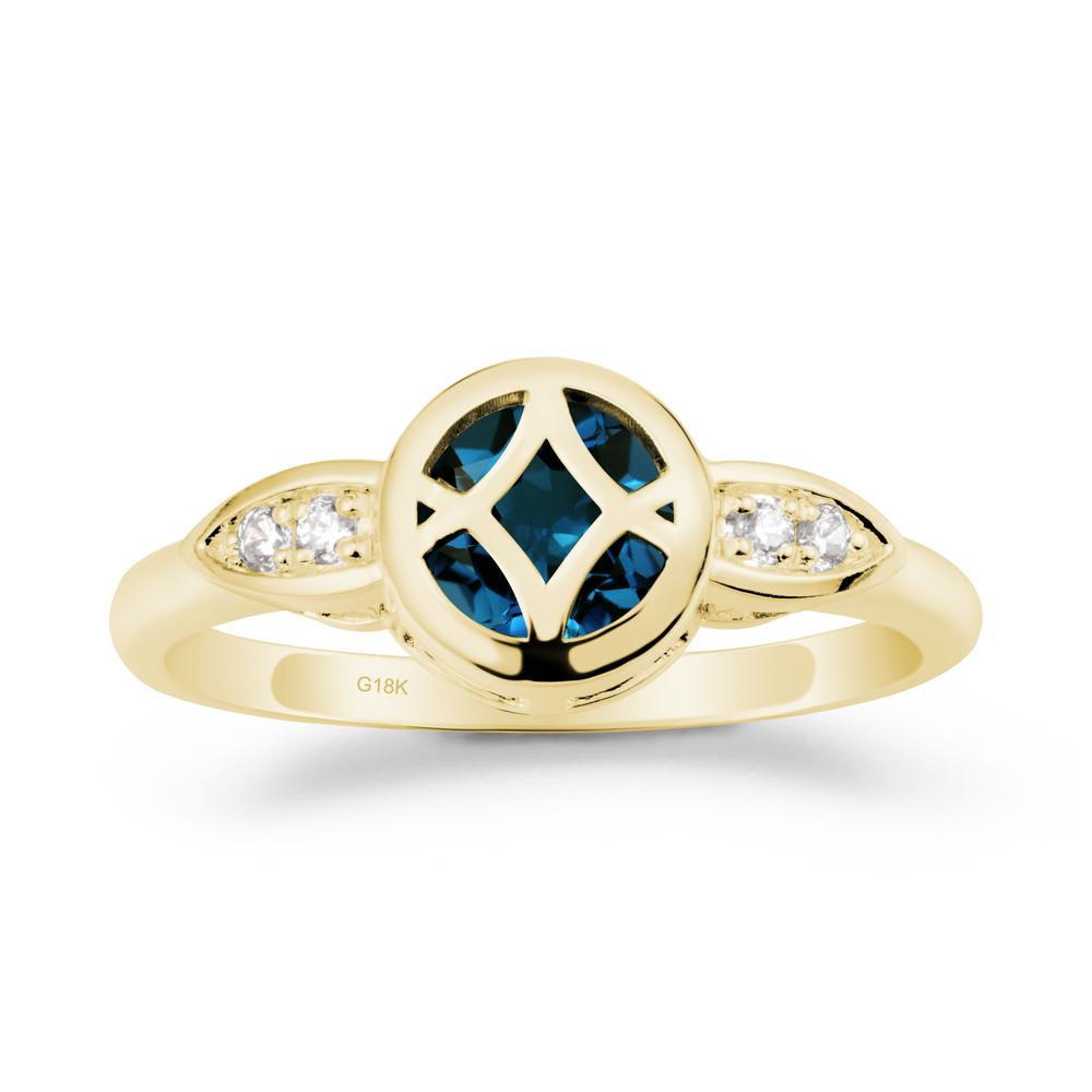 Celtic Knot London Blue Topaz Ring for Women - LUO Jewelry #metal_18k yellow gold