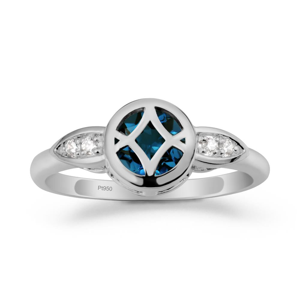 Celtic Knot London Blue Topaz Ring for Women - LUO Jewelry #metal_platinum