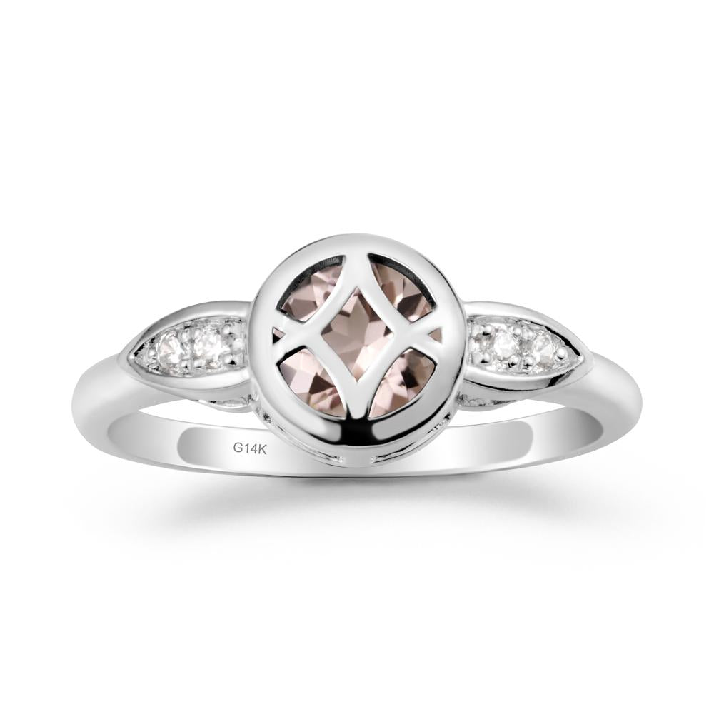 Celtic Knot Morganite Ring for Women - LUO Jewelry #metal_14k white gold