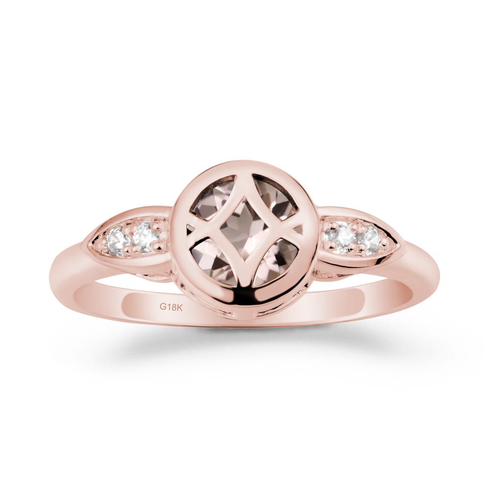 Celtic Knot Morganite Ring for Women - LUO Jewelry #metal_18k rose gold
