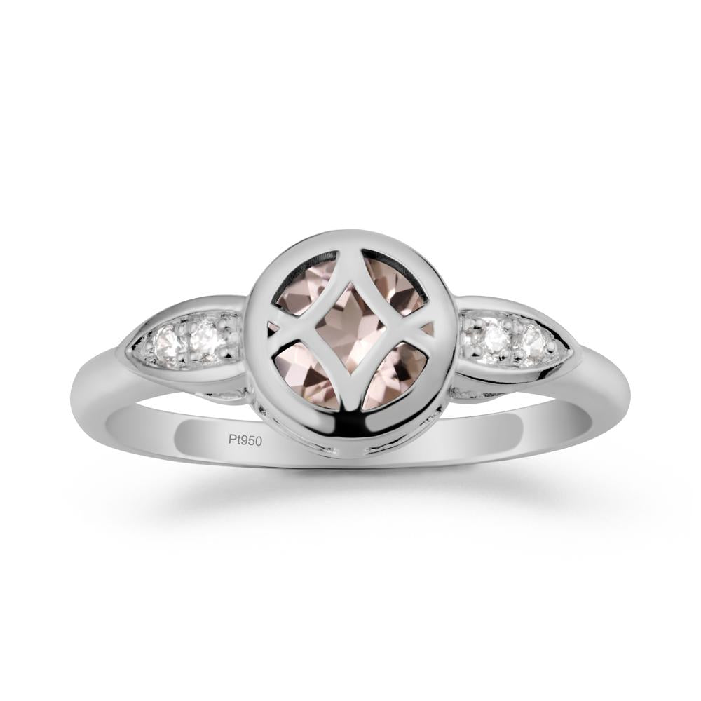 Celtic Knot Morganite Ring for Women - LUO Jewelry #metal_platinum