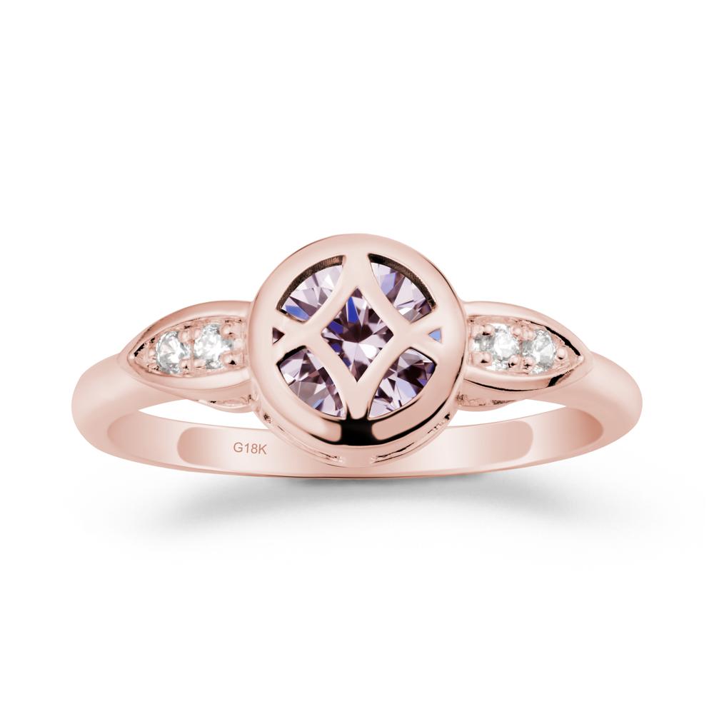 Pink Cubic Zirconia Celtic Knot Ring - LUO Jewelry #metal_18k rose gold