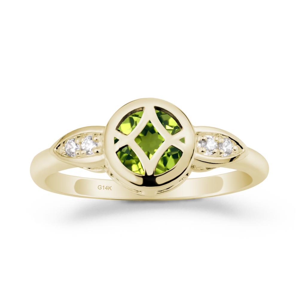Celtic Knot Peridot Engagement Ring - LUO Jewelry #metal_14k yellow gold