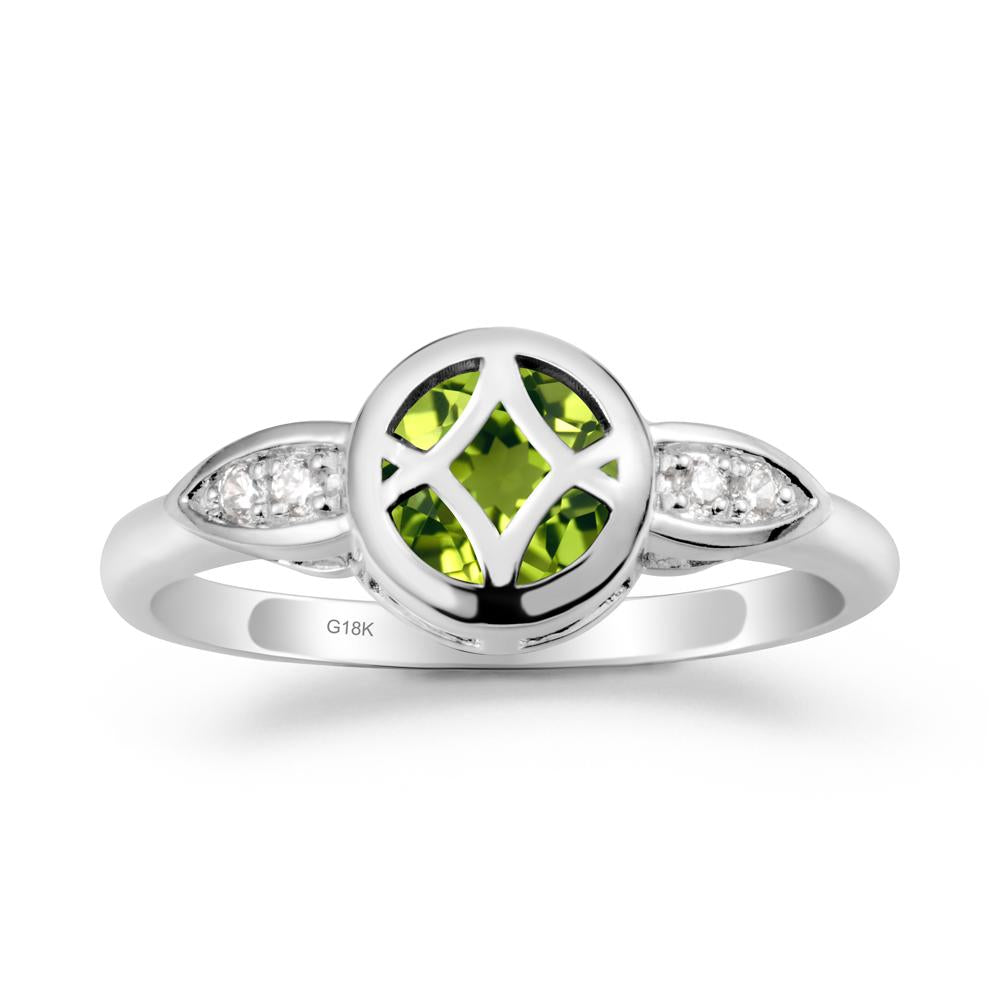 Celtic Knot Peridot Engagement Ring - LUO Jewelry #metal_18k white gold