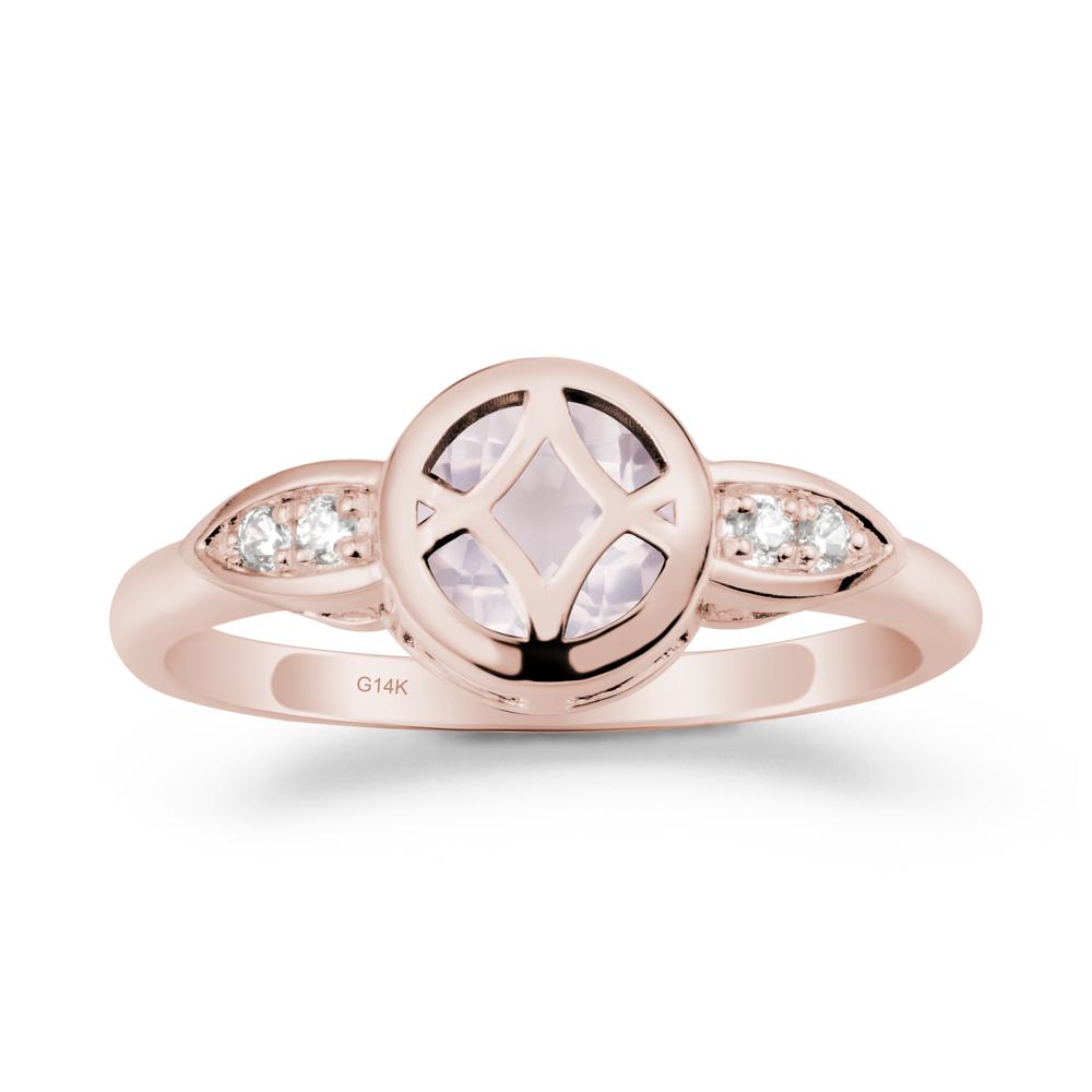 Celtic Knot Rose Quartz Ring for Women - LUO Jewelry #metal_14k rose gold