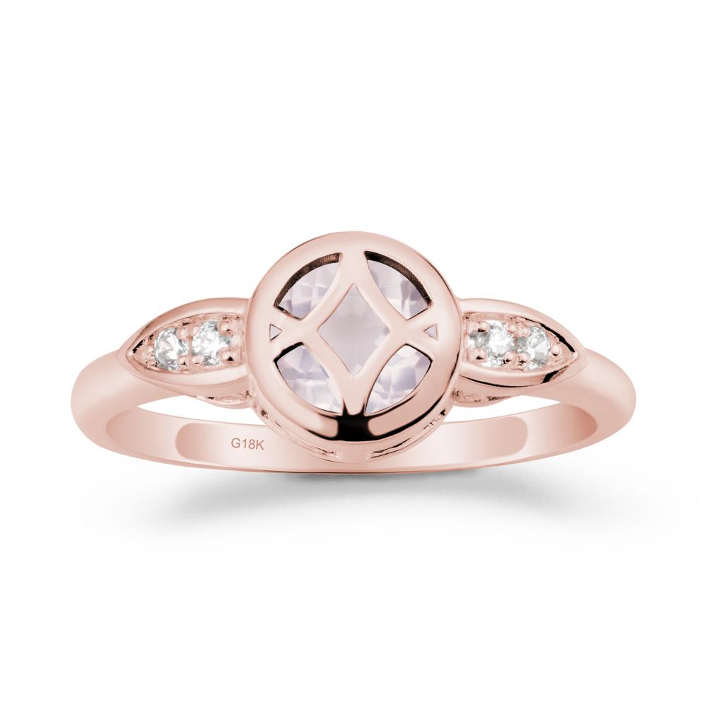 Celtic Knot Rose Quartz Ring for Women - LUO Jewelry #metal_18k rose gold