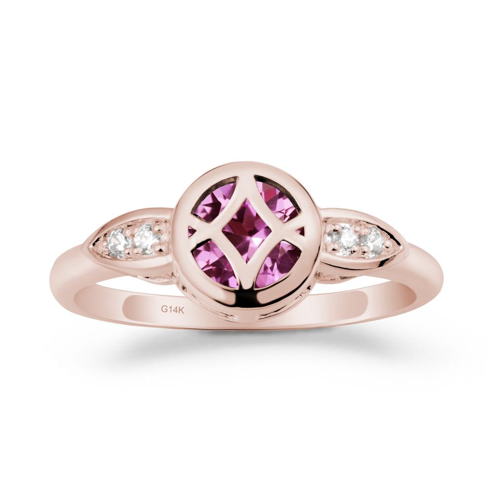 Pink Sapphire Celtic Knot Ring - LUO Jewelry #metal_14k rose gold