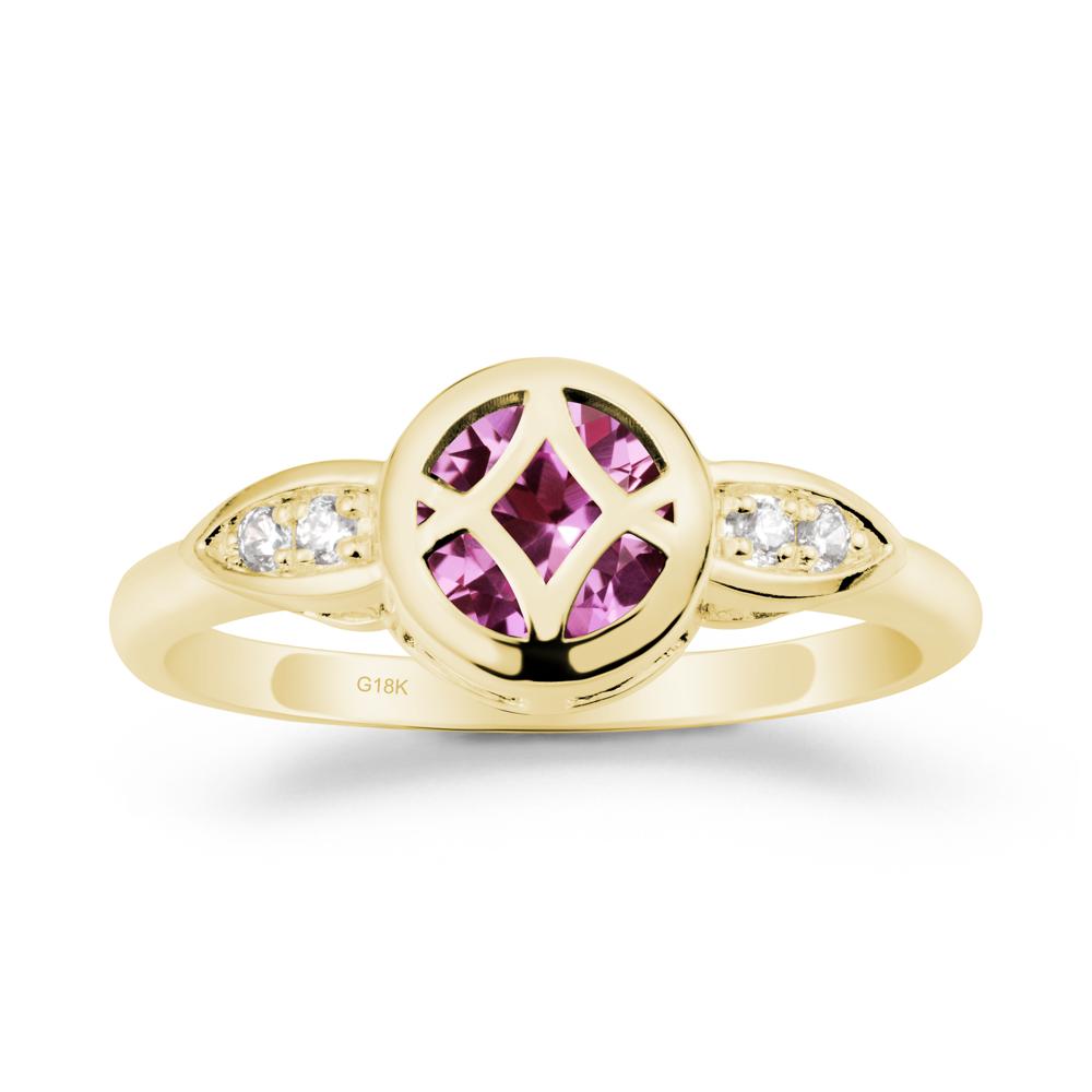Pink Sapphire Celtic Knot Ring - LUO Jewelry #metal_18k yellow gold