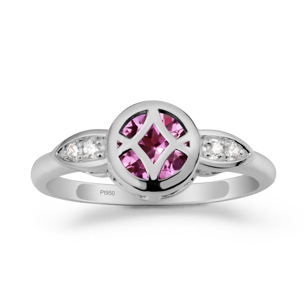 Pink Sapphire Celtic Knot Ring - LUO Jewelry #metal_platinum