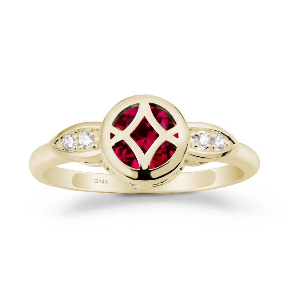 Celtic Knot Ruby Ring for Women - LUO Jewelry #metal_14k yellow gold