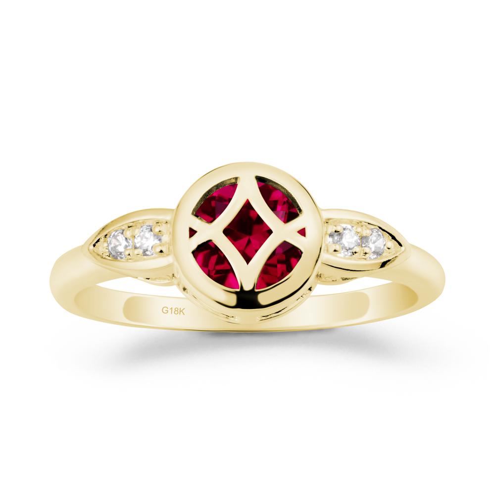Celtic Knot Ruby Ring for Women - LUO Jewelry #metal_18k yellow gold