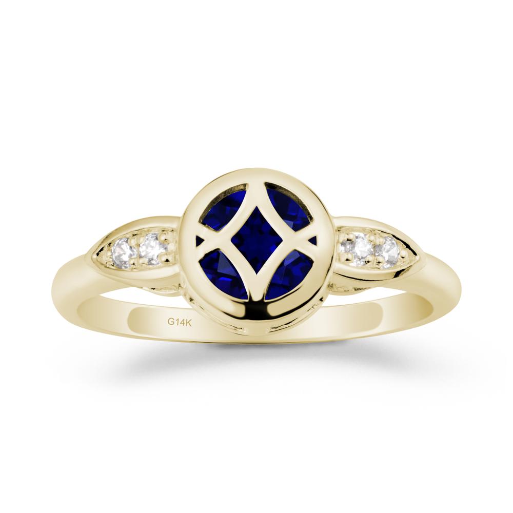 Sapphire Celtic Knot Ring - LUO Jewelry #metal_14k yellow gold