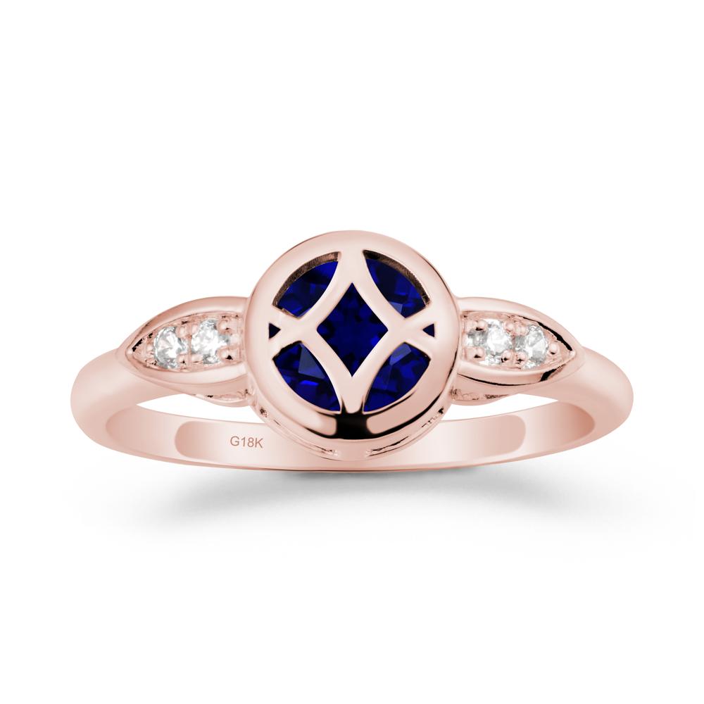 Sapphire Celtic Knot Ring - LUO Jewelry #metal_18k rose gold
