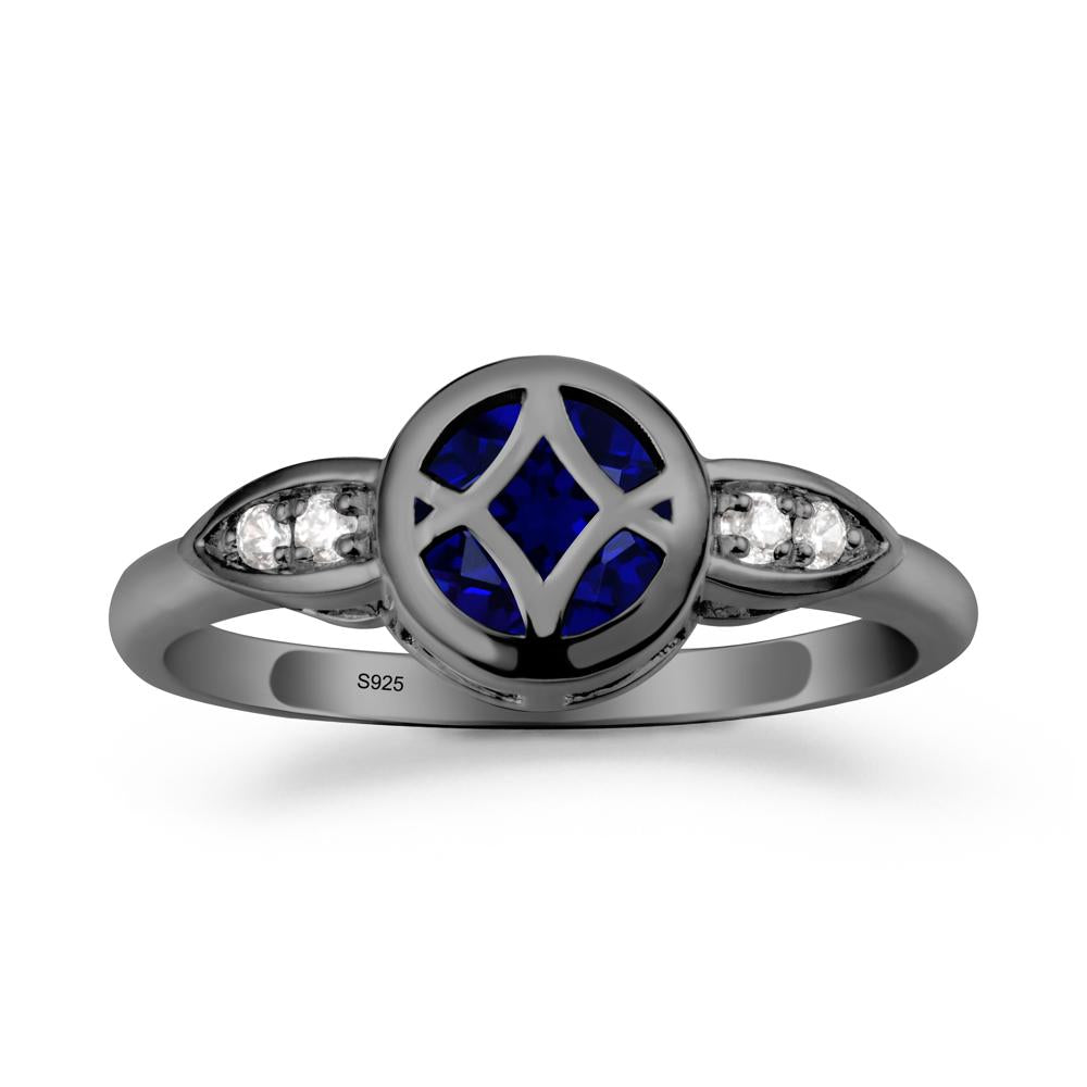 Sapphire Celtic Knot Ring - LUO Jewelry #metal_black finish sterling silver