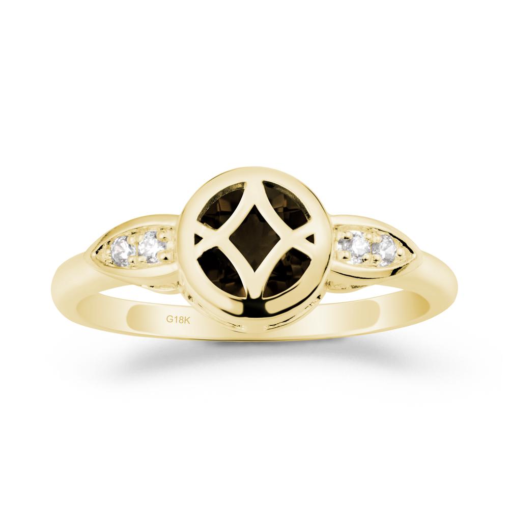 Celtic Knot Smoky Quartz Engagement Ring - LUO Jewelry #metal_18k yellow gold