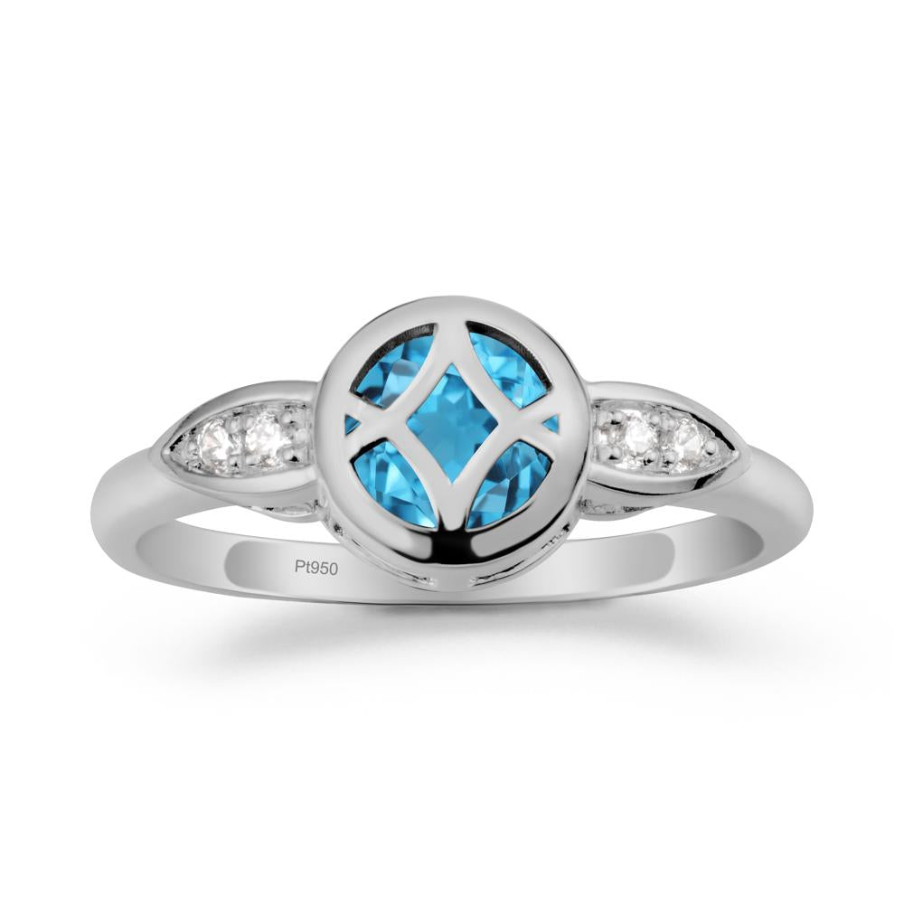 Celtic Knot Swiss Blue Topaz Ring for Women - LUO Jewelry #metal_platinum