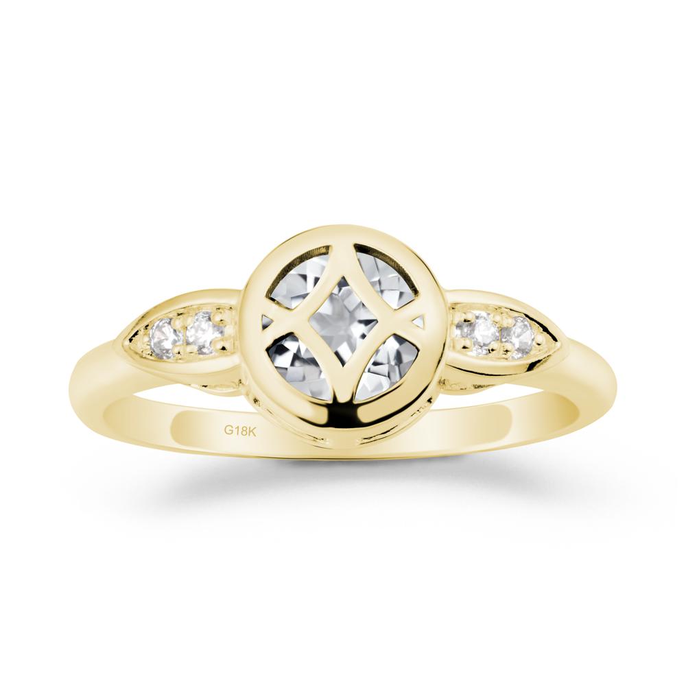 Celtic Knot White Topaz Engagement Ring - LUO Jewelry #metal_18k yellow gold