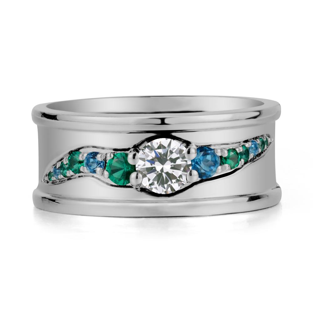 Cubic Zirconia Multi Stone Men Ring - LUO Jewelry #metal_platinum