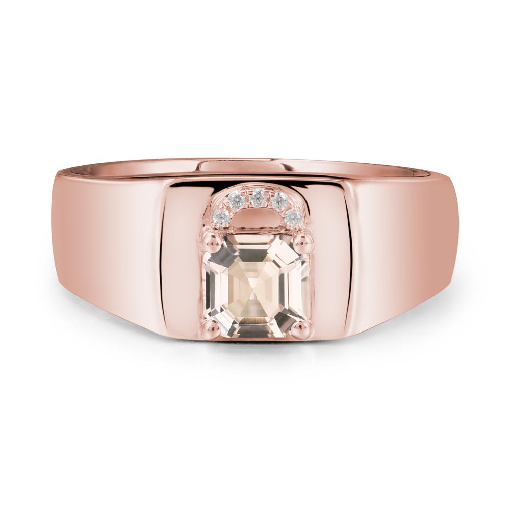 Lock Insipired Morganite Ring for Men - LUO Jewelry #metal_18k rose gold
