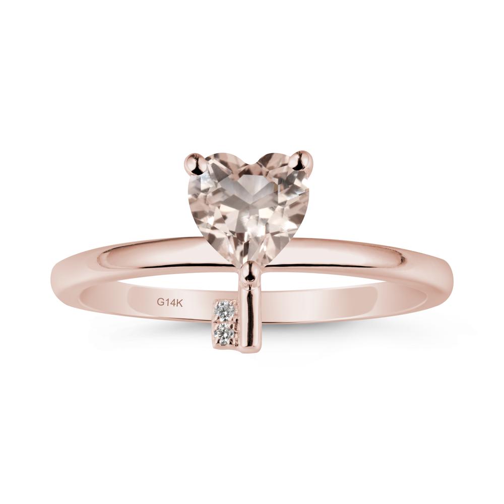 Heart Shaped Key Inspired Morganite Ring - LUO Jewelry #metal_14k rose gold