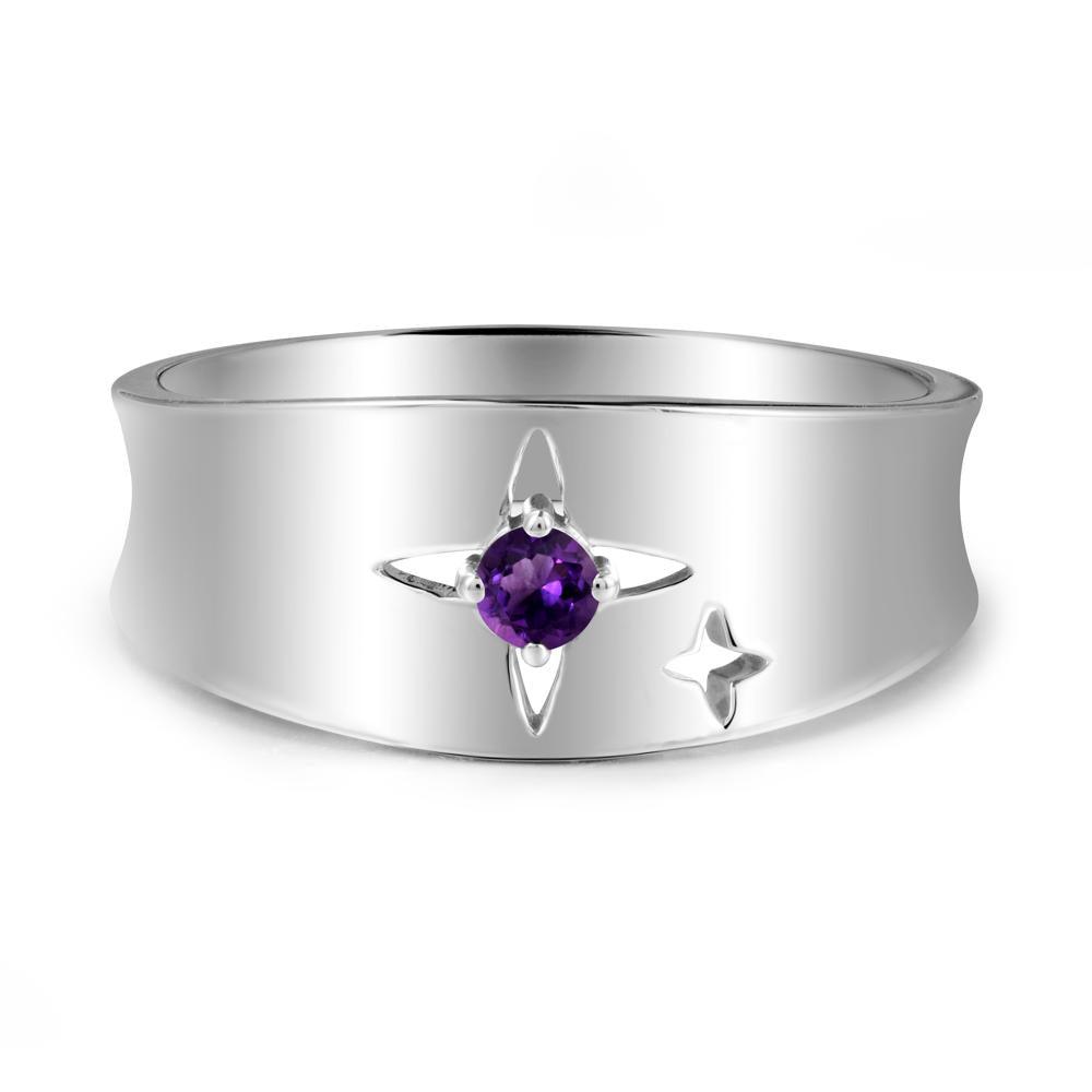 Four Point Star Amethyst Ring - LUO Jewelry #metal_14k white gold