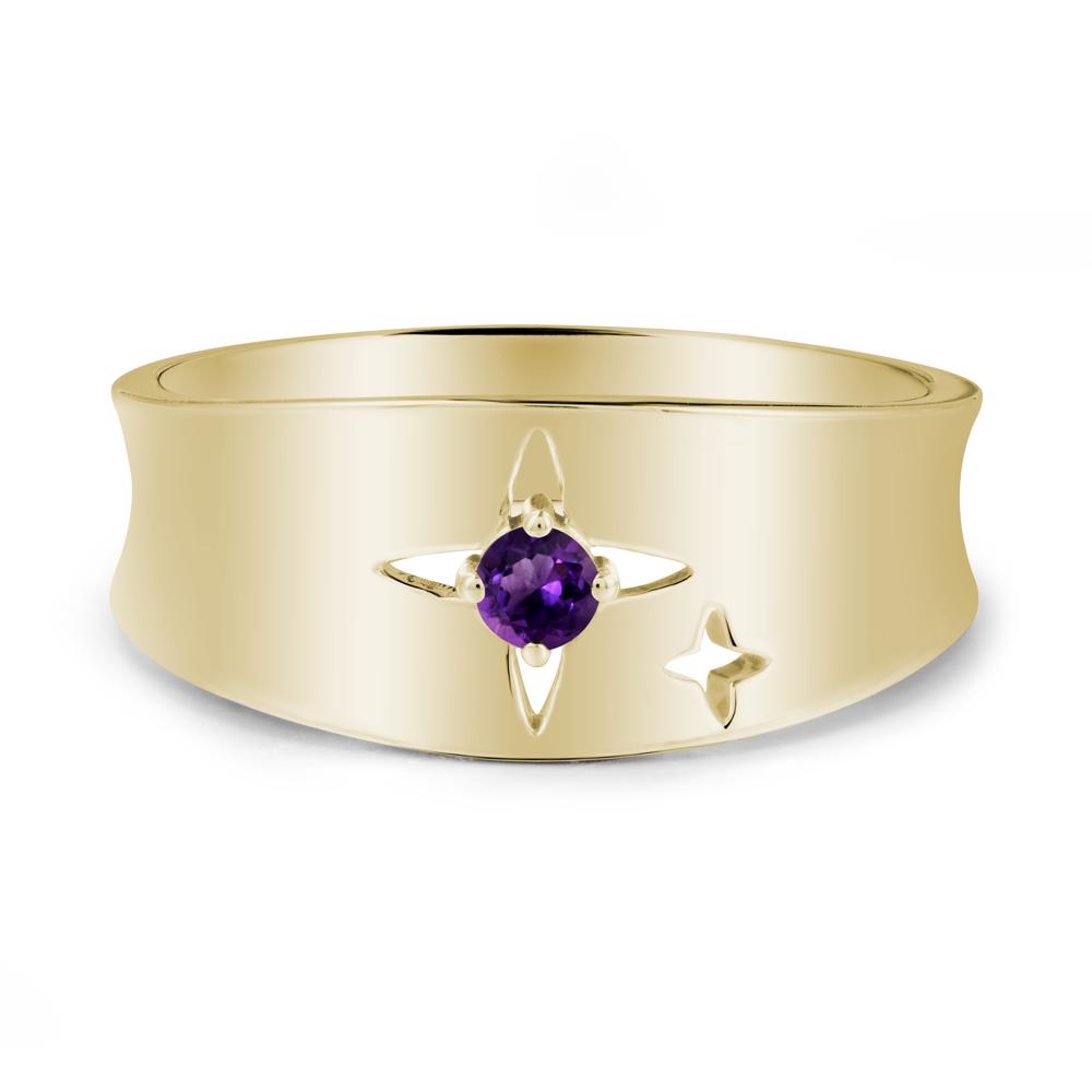 Four Point Star Amethyst Ring - LUO Jewelry #metal_14k yellow gold