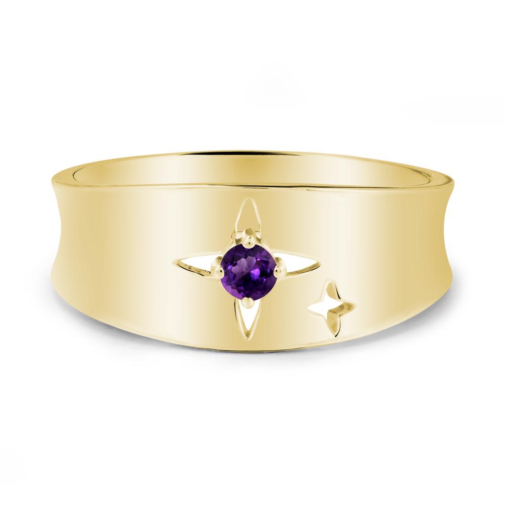 Four Point Star Amethyst Ring - LUO Jewelry #metal_18k yellow gold
