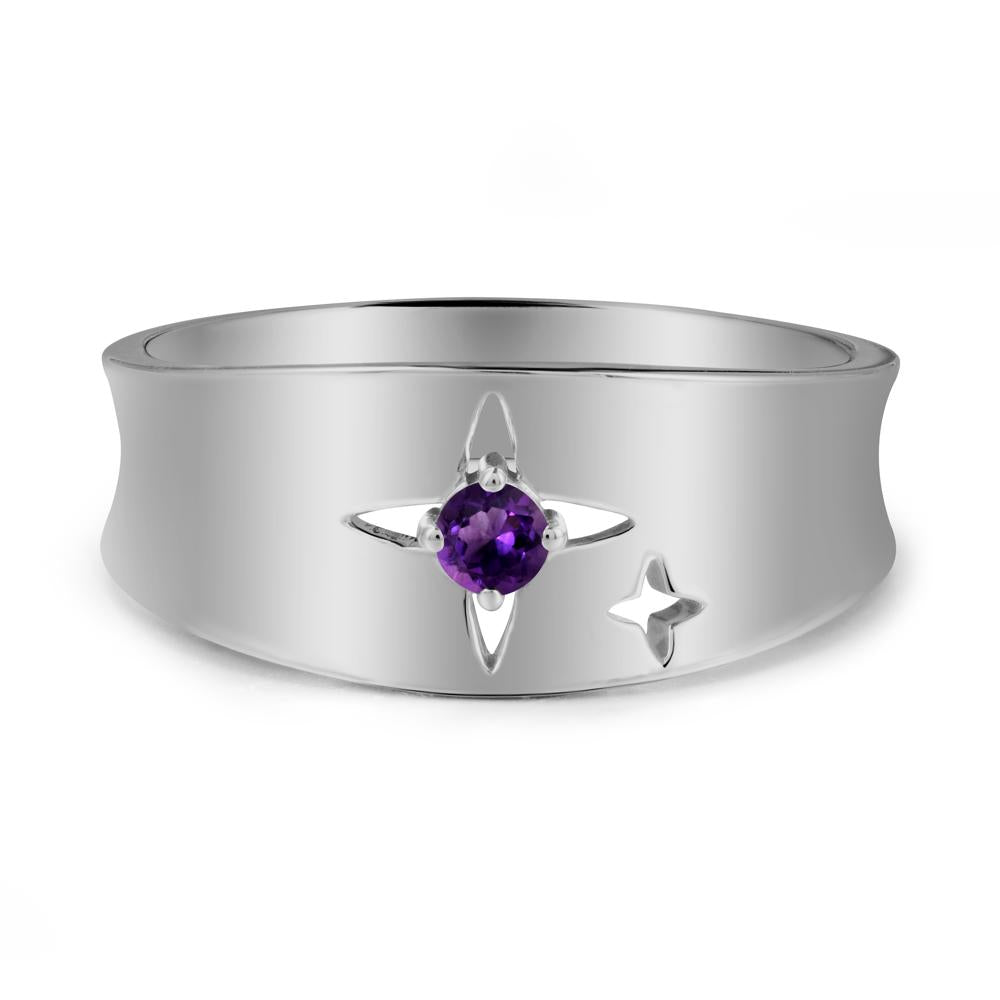 Four Point Star Amethyst Ring - LUO Jewelry #metal_platinum