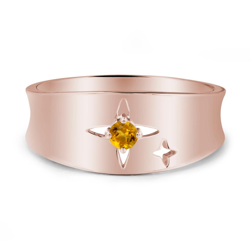 Four Point Star Citrine Ring - LUO Jewelry #metal_14k rose gold