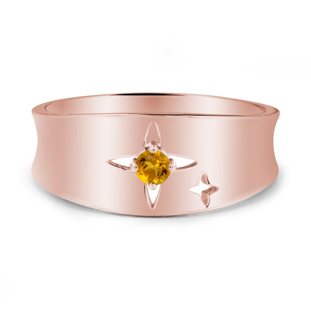 Four Point Star Citrine Ring - LUO Jewelry #metal_18k rose gold