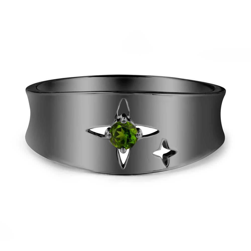 Diopside Four Point Star Ring - LUO Jewelry #metal_black finish sterling silver