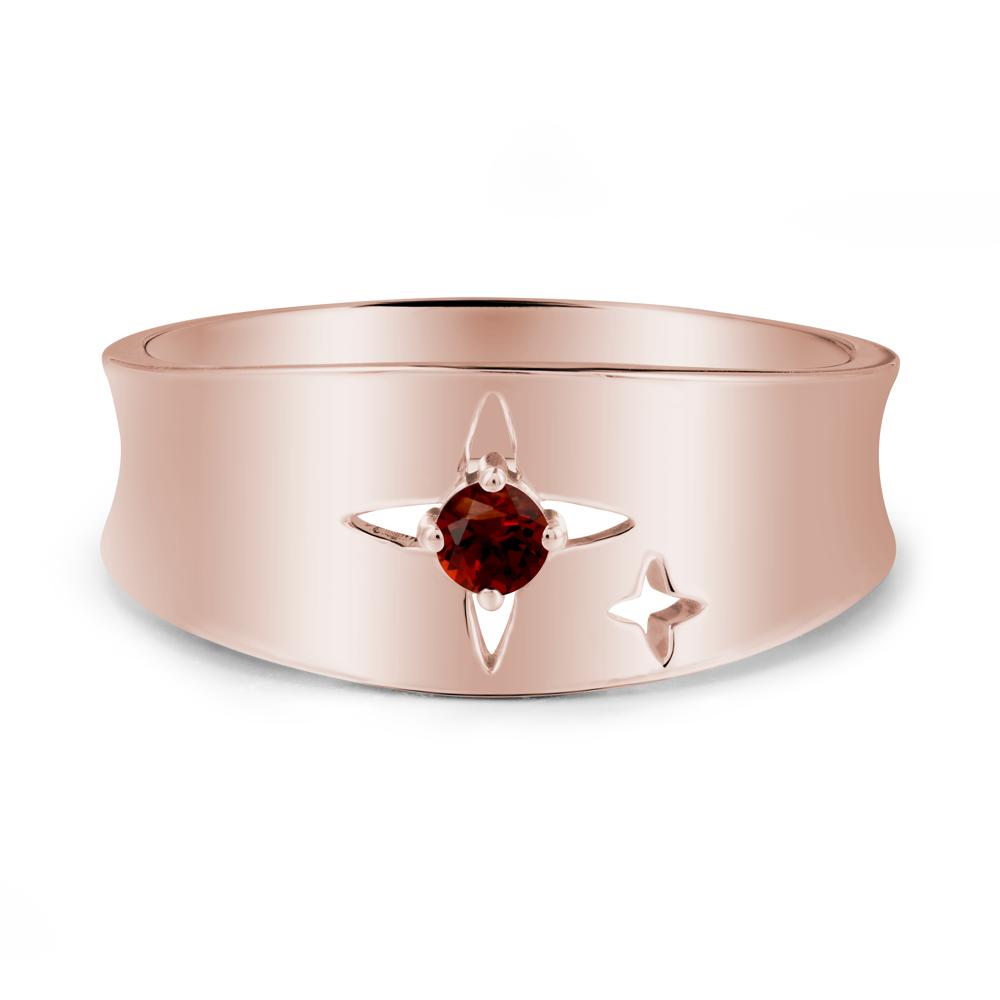 Four Point Star Garnet Ring - LUO Jewelry #metal_14k rose gold