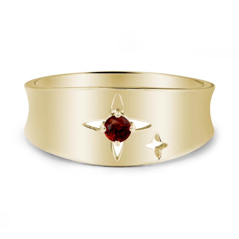 Four Point Star Garnet Ring - LUO Jewelry #metal_14k yellow gold
