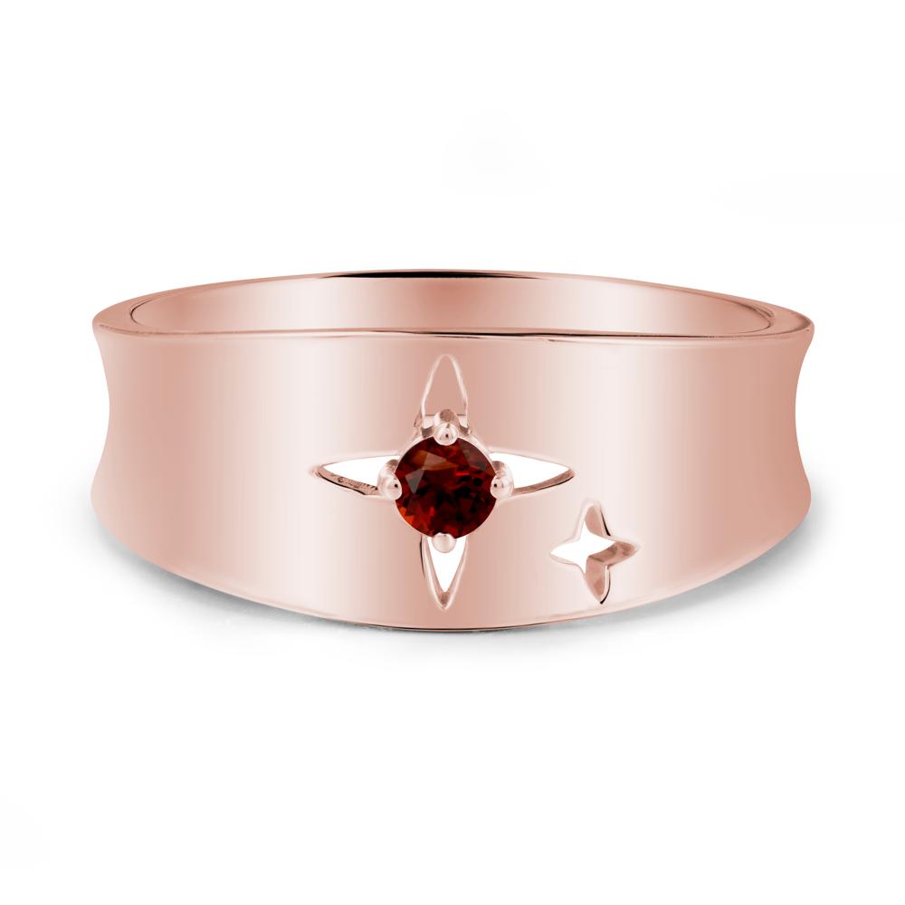 Four Point Star Garnet Ring - LUO Jewelry #metal_18k rose gold
