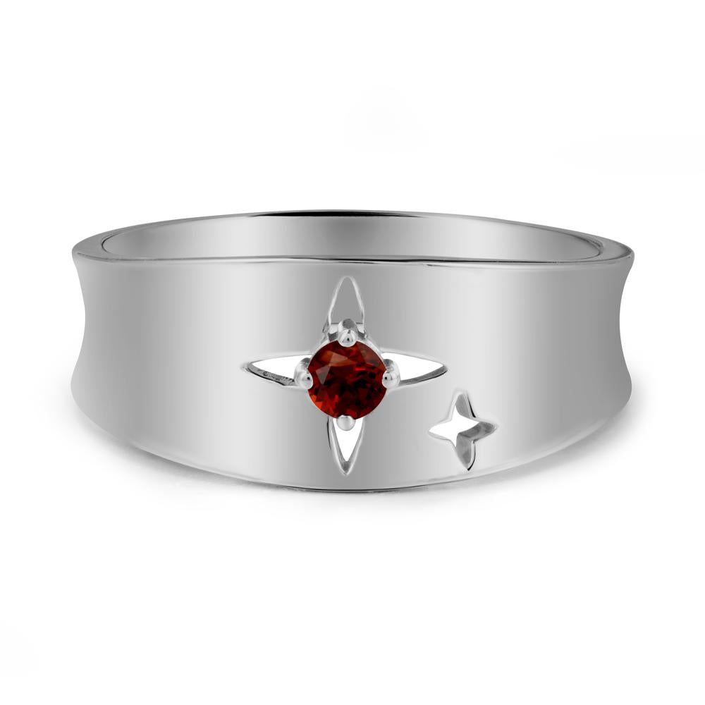 Four Point Star Garnet Ring - LUO Jewelry #metal_platinum
