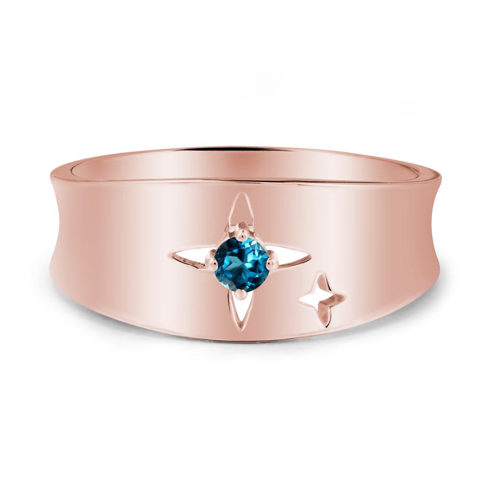 London Blue Topaz Four Point Star Ring - LUO Jewelry #metal_18k rose gold