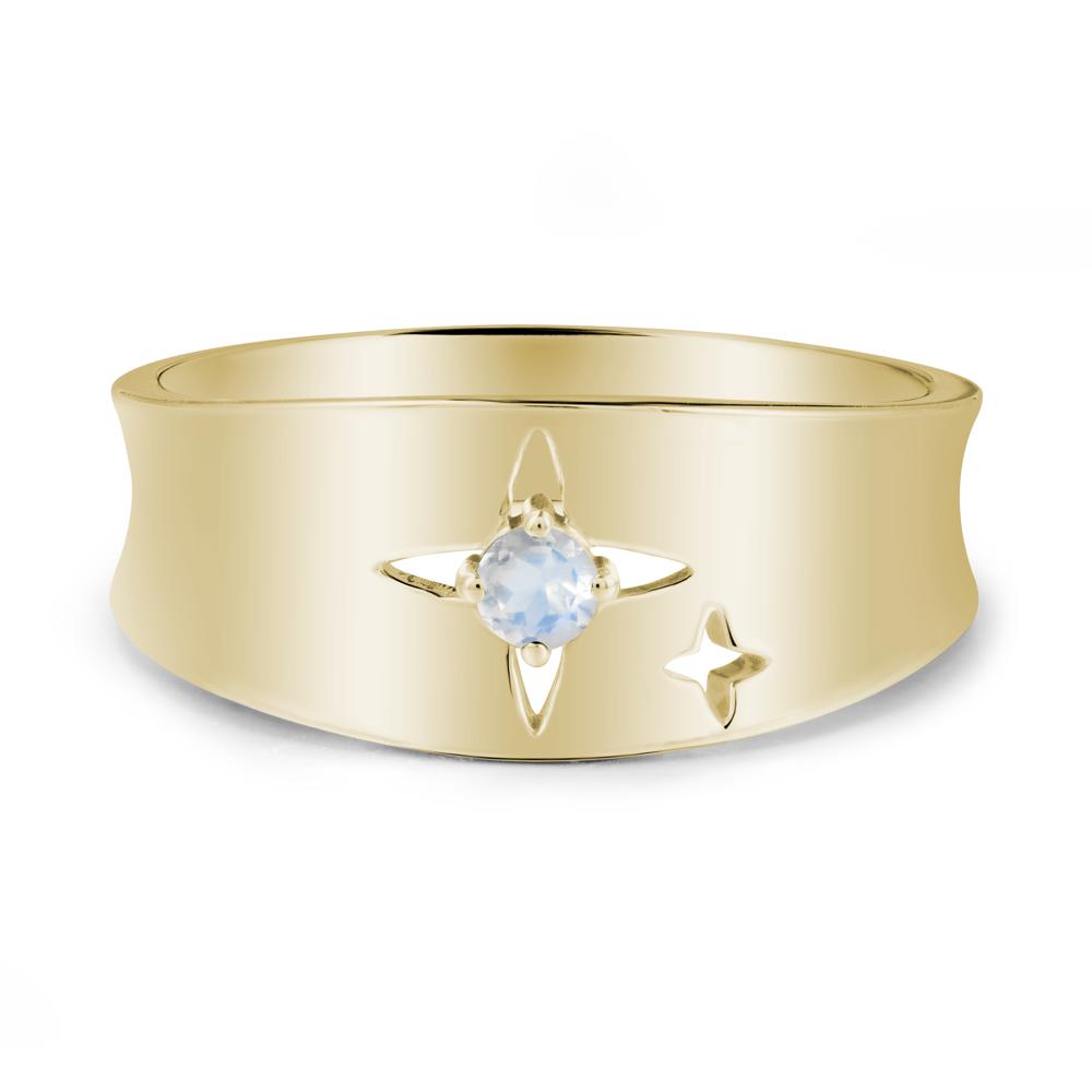 Four Point Star Moonstone Ring - LUO Jewelry #metal_14k yellow gold