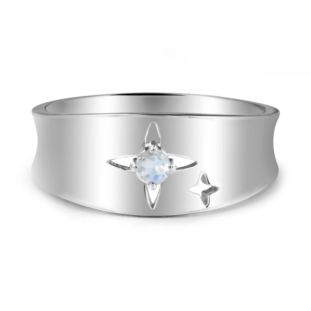 Four Point Star Moonstone Ring - LUO Jewelry #metal_sterling silver