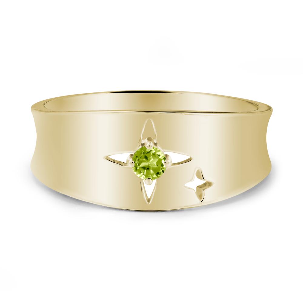 Peridot Four Point Star Ring - LUO Jewelry #metal_14k yellow gold