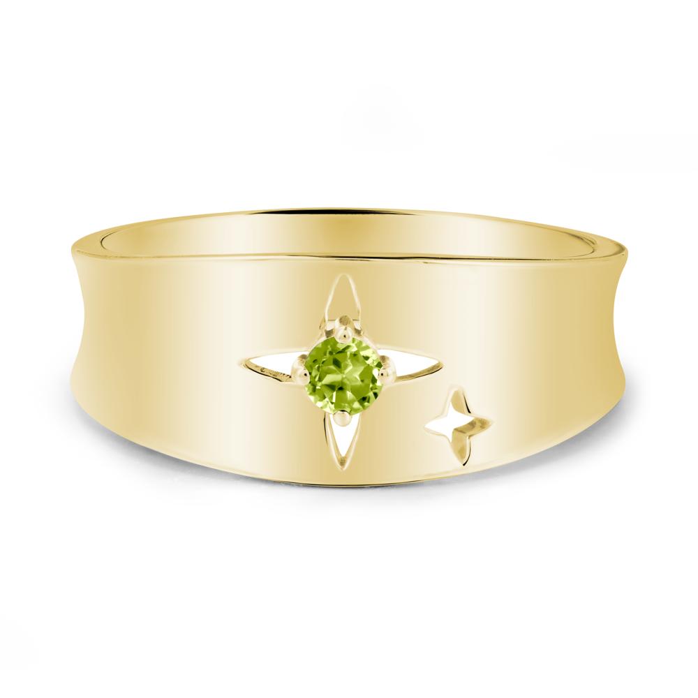 Peridot Four Point Star Ring - LUO Jewelry #metal_18k yellow gold