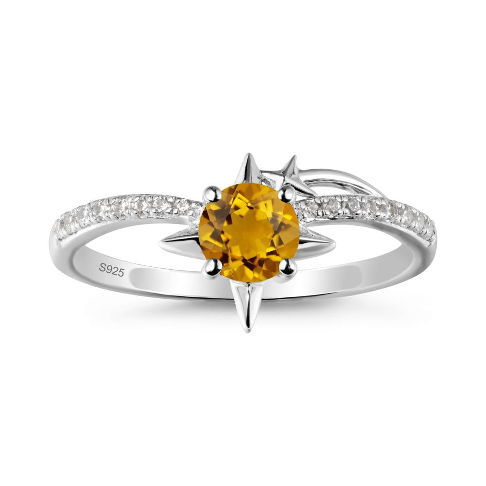 Simple Four Point Star Citrine Ring - LUO Jewelry #metal_sterling silver