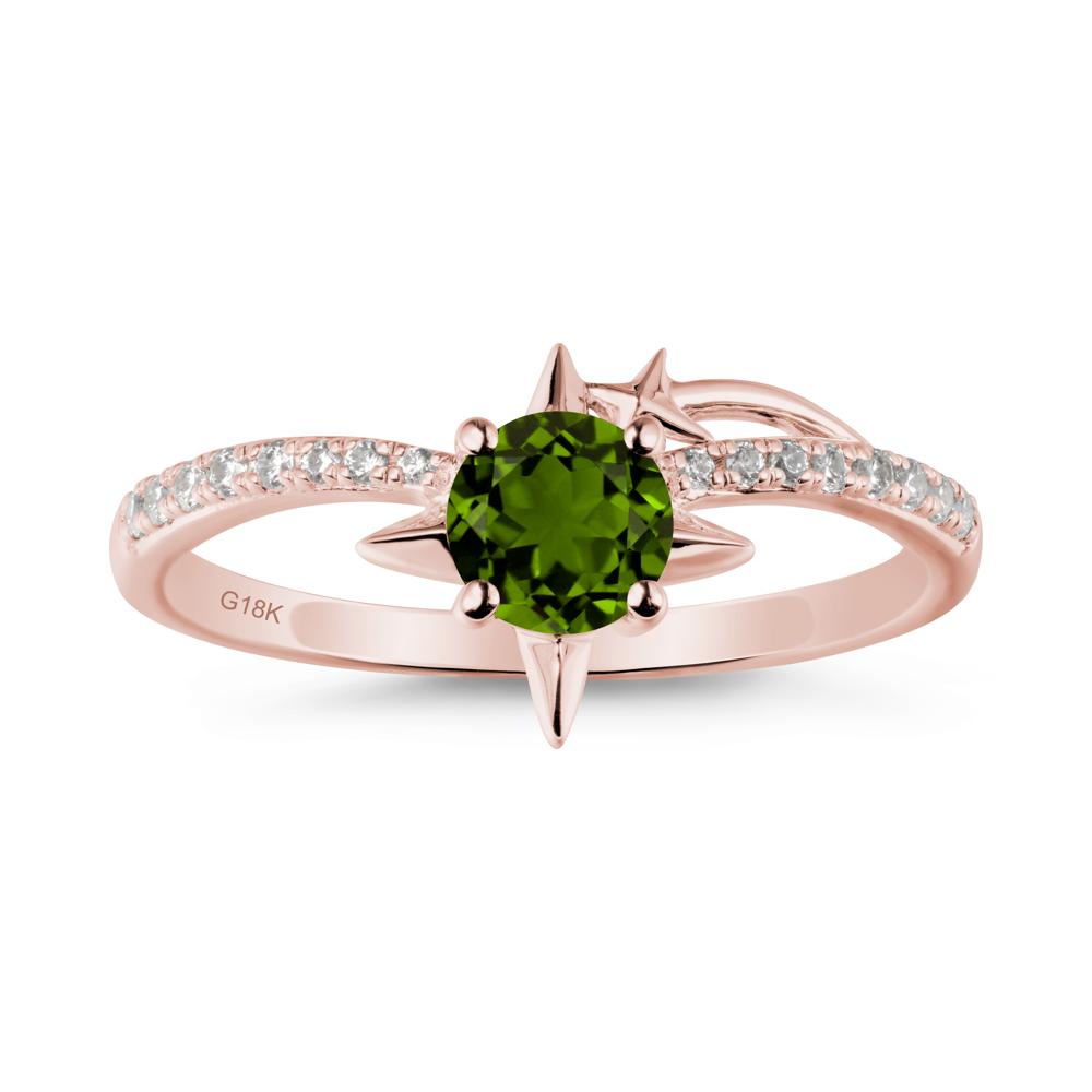 Simple Four Point Star Diopside Ring - LUO Jewelry #metal_18k rose gold