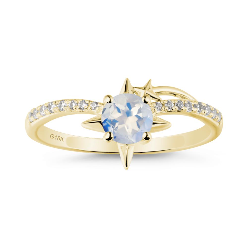 Simple Four Point Star Moonstone Ring - LUO Jewelry #metal_18k yellow gold