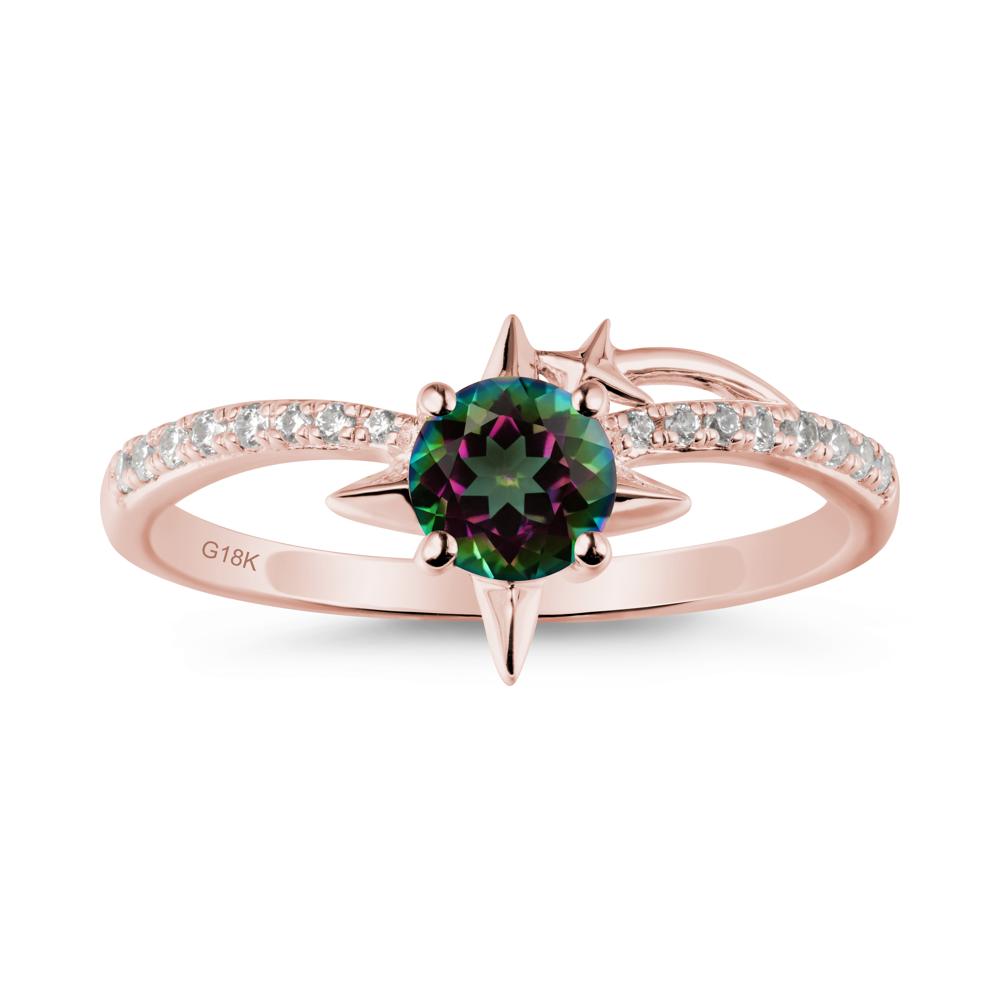Simple Four Point Star Mystic Topaz Ring - LUO Jewelry #metal_18k rose gold