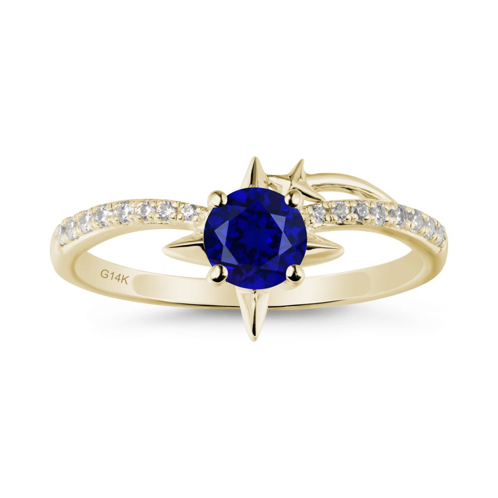 Simple Four Point Star Sapphire Ring - LUO Jewelry #metal_14k yellow gold