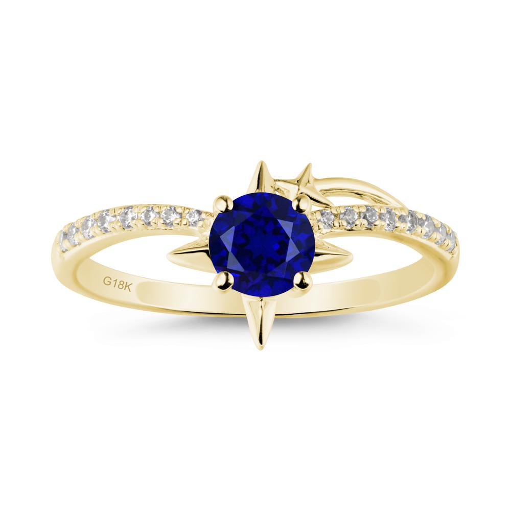 Simple Four Point Star Sapphire Ring - LUO Jewelry #metal_18k yellow gold