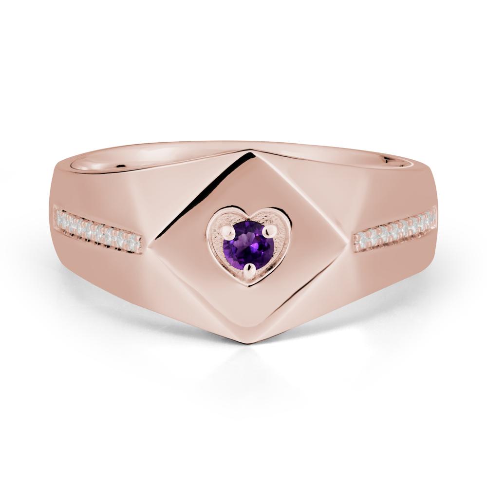 Minimalist Men Amethyst Ring - LUO Jewelry #metal_14k rose gold