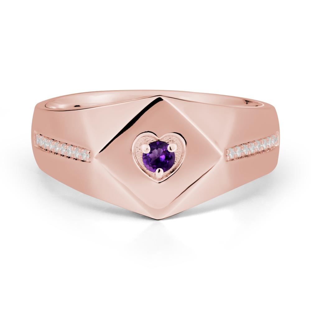 Minimalist Men Amethyst Ring - LUO Jewelry #metal_18k rose gold